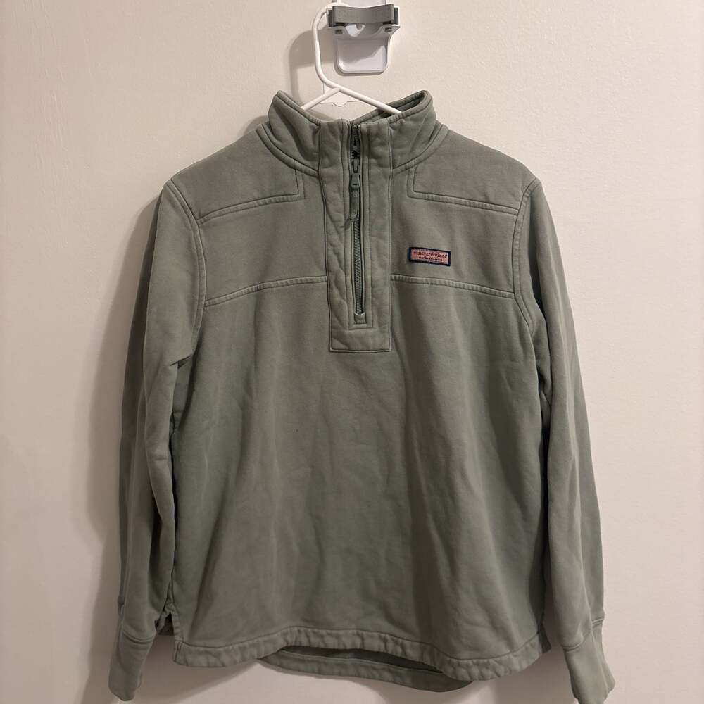 Vineyard Vines Relaxed Shep Shirt Pullover 1/4 Zip Size Small Sage Green